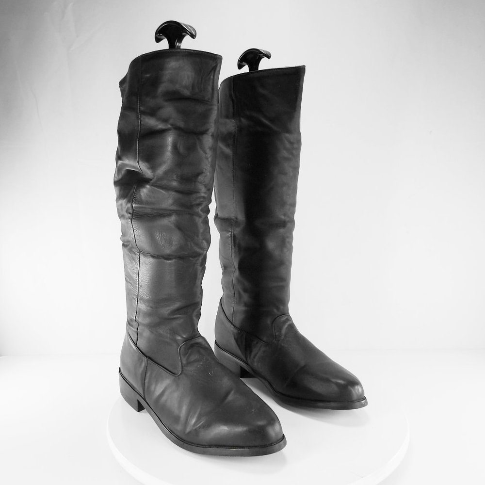 Candid Statement Achieva Black Leather Boots